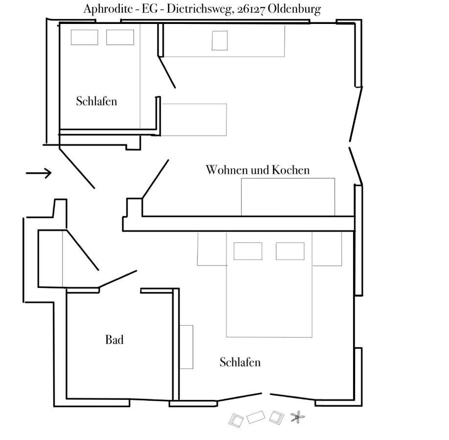 Apartment Prinzessin Aphrodite - Zimmerprinzen โอลเดนบวร์ก ภายนอก รูปภาพ